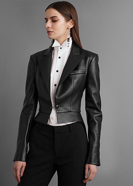 leather tuxedo dress Buy Pour Moi Black Ella Faux Leather Zip Through Mini Dress from Next USA