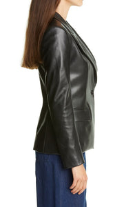 Women’s Classic Black Leather Blazer