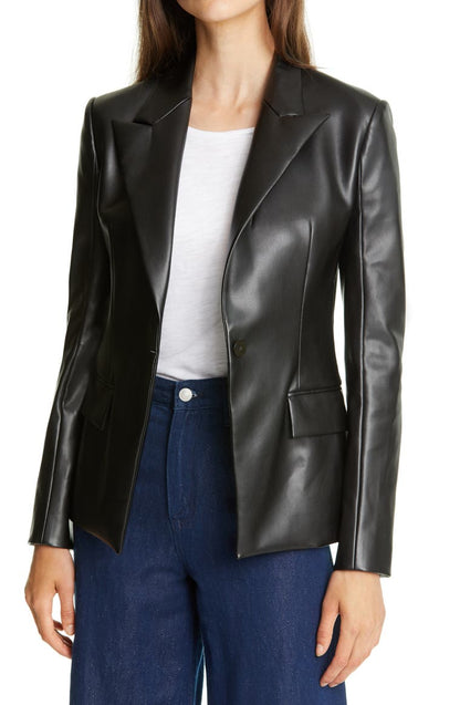 Women’s Classic Black Leather Blazer