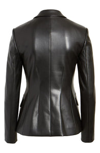 Women’s Classic Black Leather Blazer