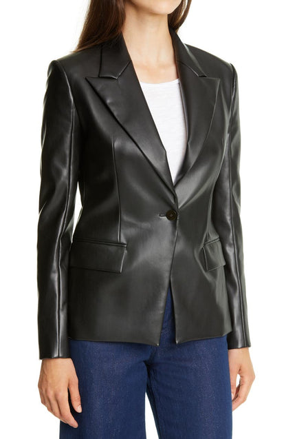 Women’s Classic Black Leather Blazer