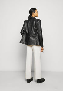 Women’s Classic Black Sheepskin Leather Blazer