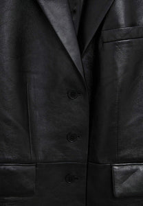 Women’s Oversized Black Leather Blazer