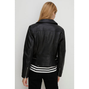 Shop Women's Black Real Leather Biker jacket By 3A