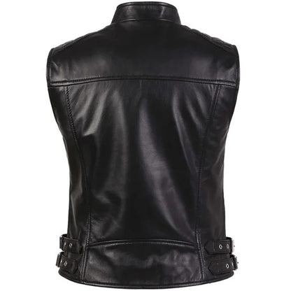 Women's Bodacious Black Leather Vest