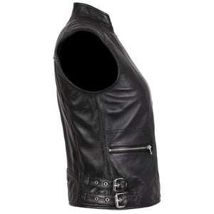 Women's Bodacious Black Leather Vest