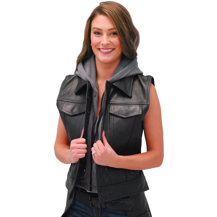 Women's Club Vest With Removable Hood