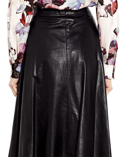 Womens Leather Skirt Black