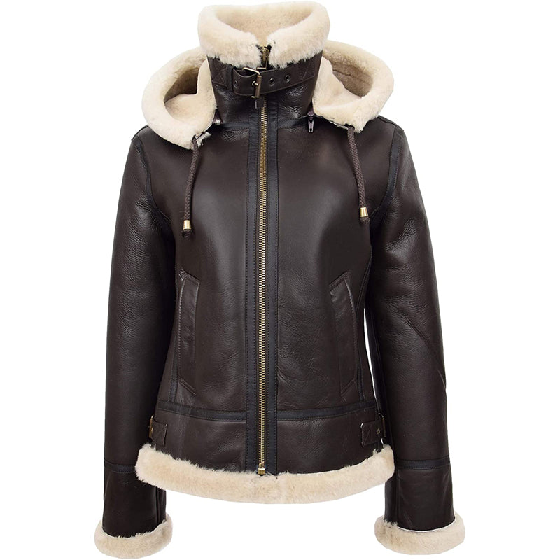 Womens Real Sheepskin Flying Jacket