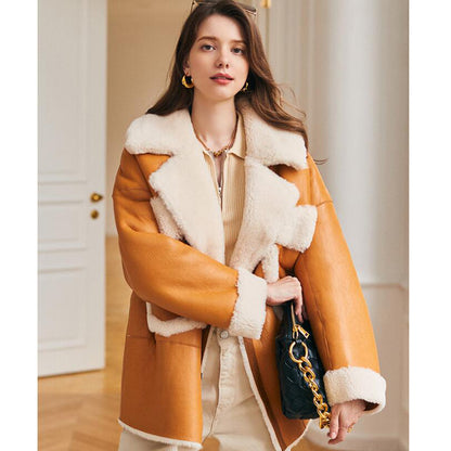 Womens Shearling Aviator Jacket