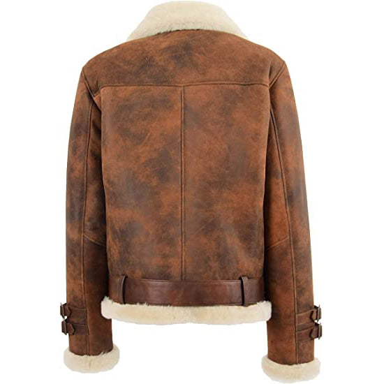 Womens Shearling Jacket Brown