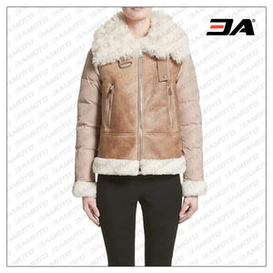 Womens Brown Genuine Shearling Jacket