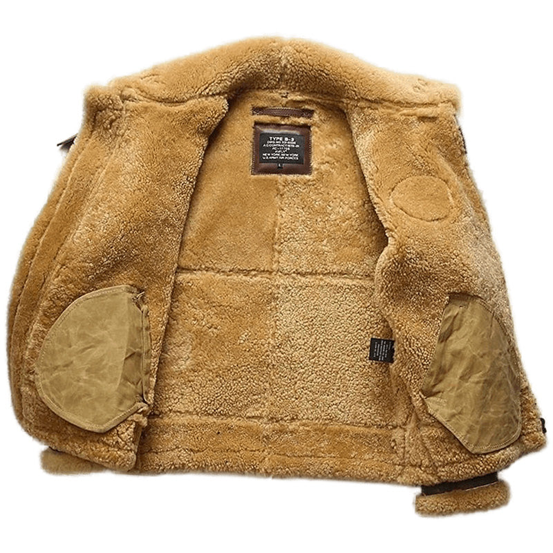 Mens Classic B3 Air Force Sheepskin Shearling Fur Jacket