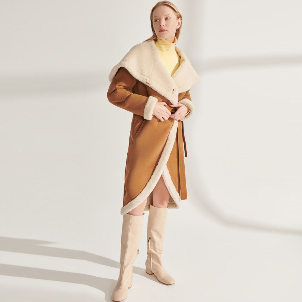 Yellow Shearling Coat Women