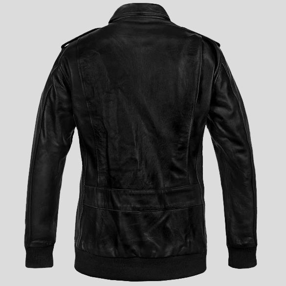 A2 Flight Bomber Leather Jacket Back