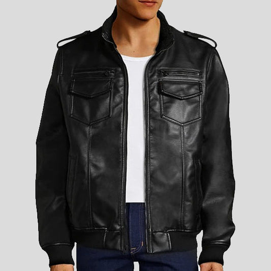 Alpha Leather Bomber Jacket - Fashion Leather Jackets USA - 3AMOTO