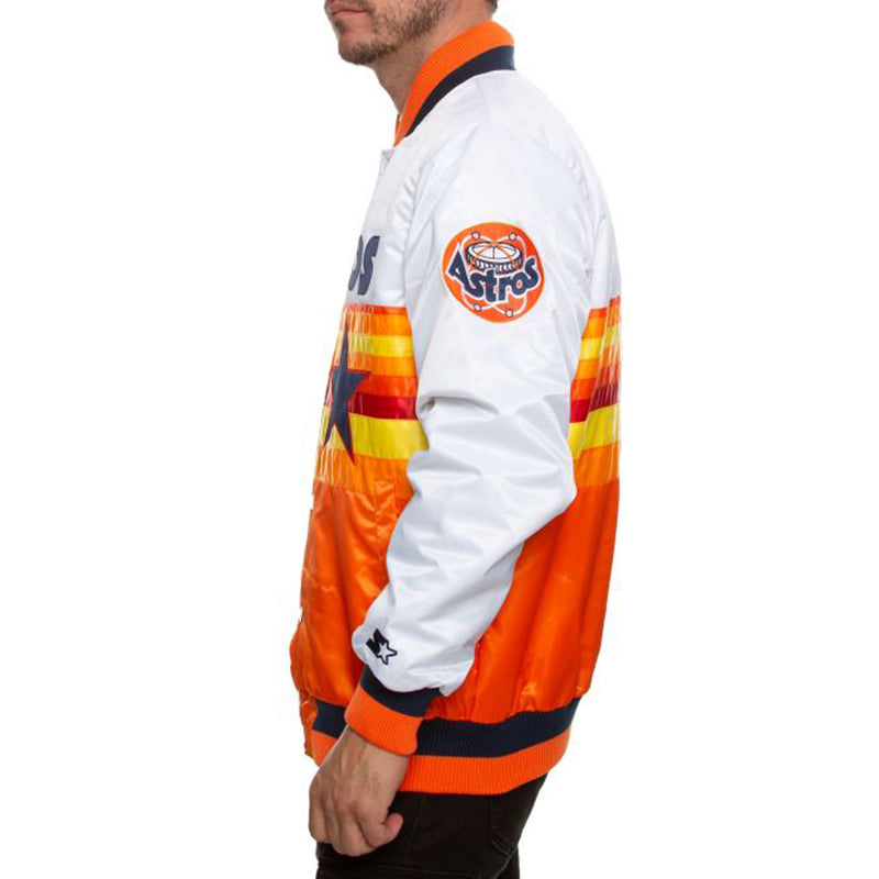Maker of Jacket Fashion Jackets Orange Houston Astros Rhinestone Bomber Satin