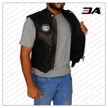 Hawkeye Black Brown Leather Vest