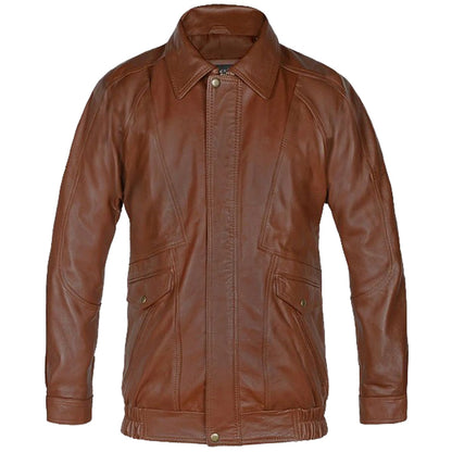 Aviator Bomber Leather Jacket