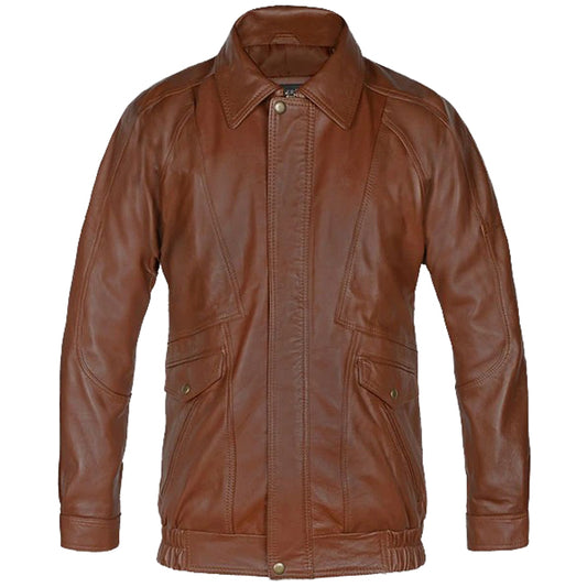 Aviator Bomber Leather Jacket - Fashion Leather Jackets USA - 3AMOTO