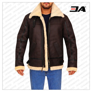 b3 aviator brown sheepskin jacket