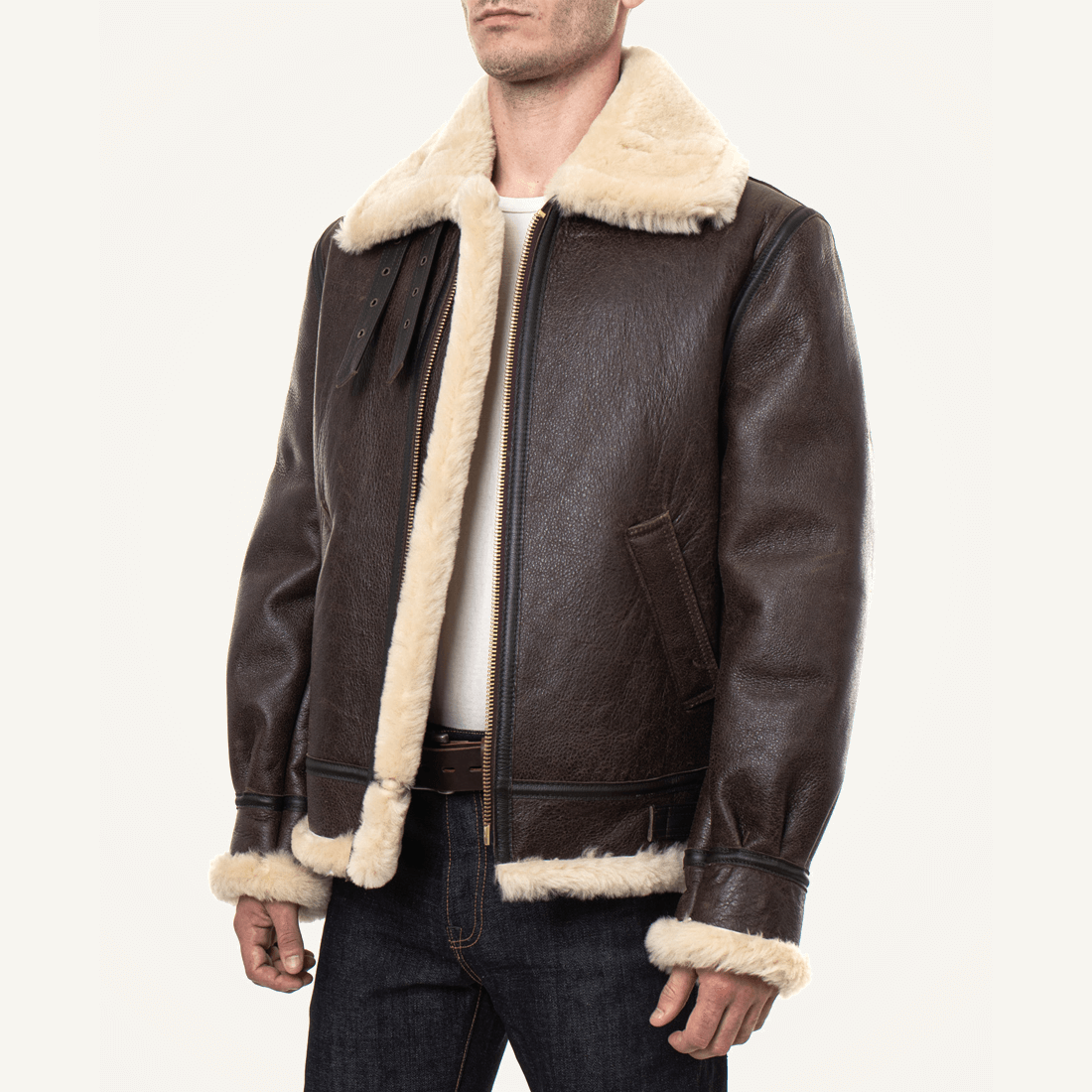 b3 bomber Shearling jacket men 03