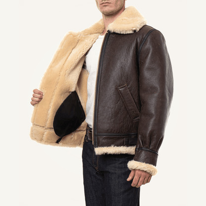 b3 bomber Shearling jacket men 04