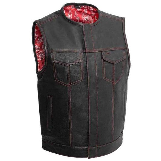 best mens black leather biker vest - Fashion Leather Jackets USA - 3AMOTO