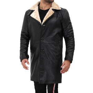 biege shearling leather coat