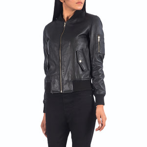 black aviator jacket for women