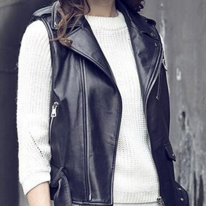 black biker vest women online