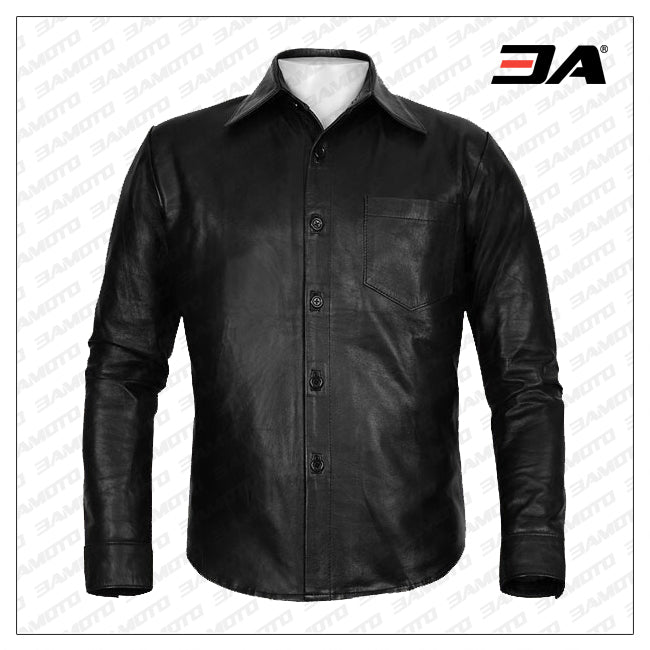 Black Classic Leather Shirt