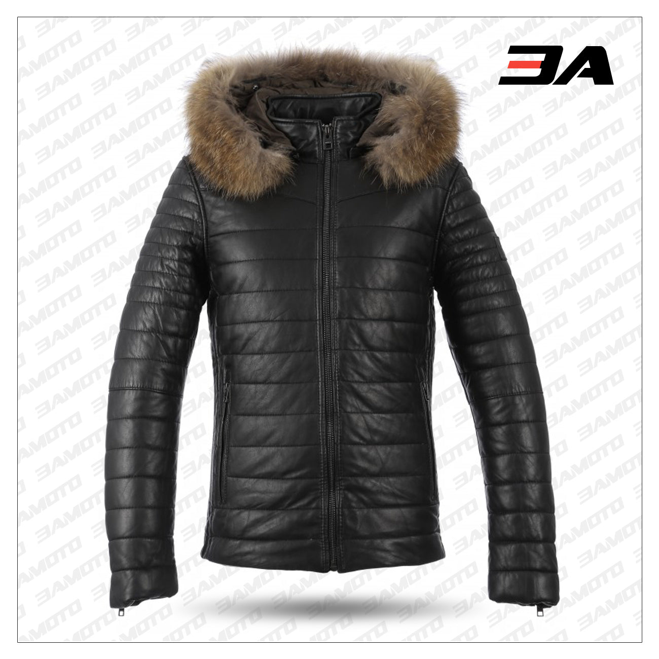 Men's Black Winter Warm Zipper Padded Down Jacket