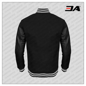 blackish wool letterman jacket