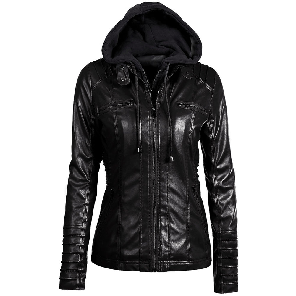 black hooded jacket