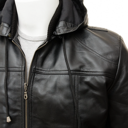 Black Bomber Leather Jacket