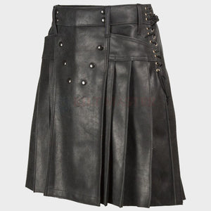 Black Leather Kilt for sale