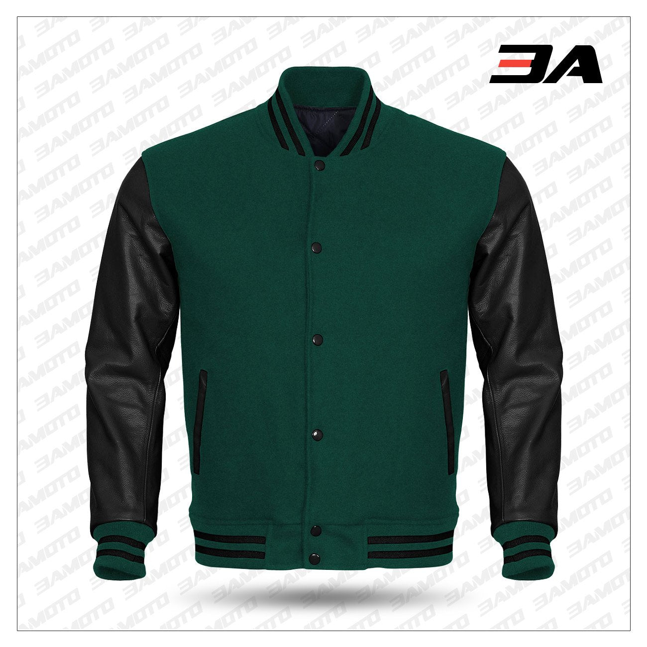 GREEN LEATHER VARSITY