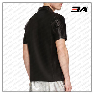 Leather T-Shirt for men