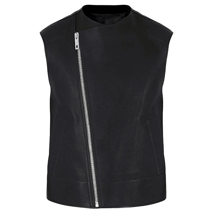 black leather vest for men