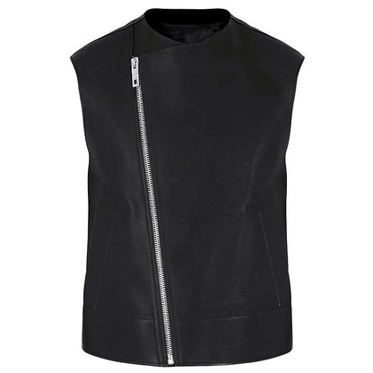 black leather vest for men