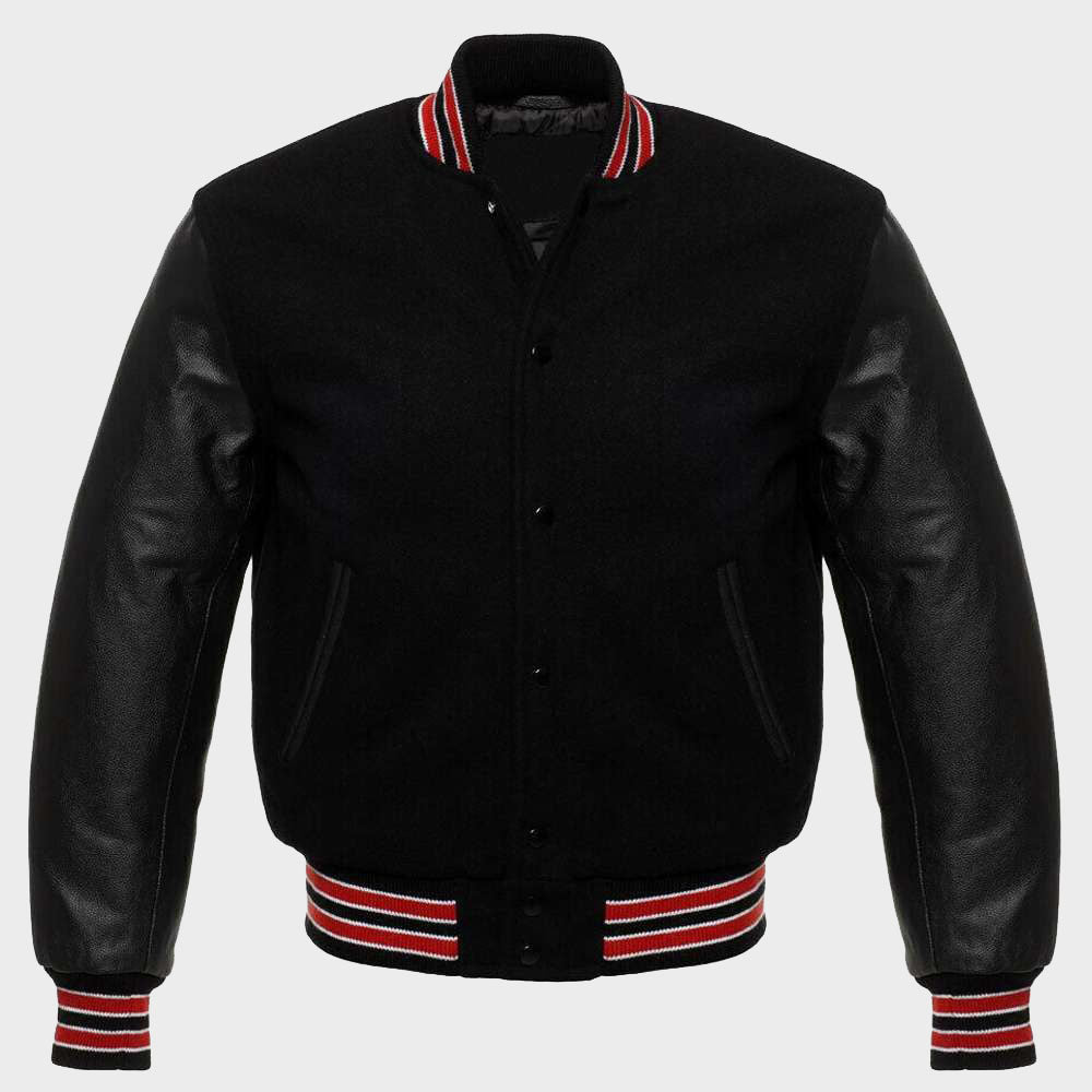 Black Letterman Jacket Womens