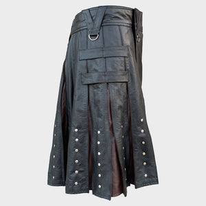 black leather kilt for men