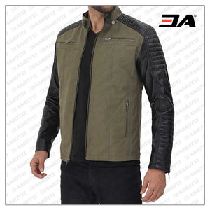 black and green leather jacket for men