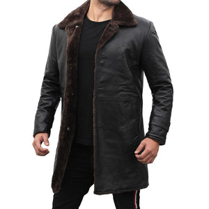 black brown shearling coat