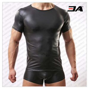 black leather shirt for men for sale