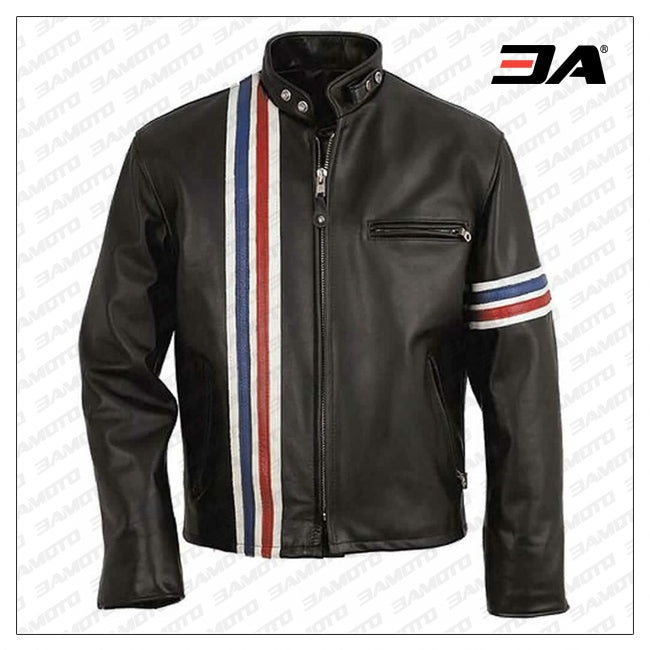 Black Real Leather Rider Jacket