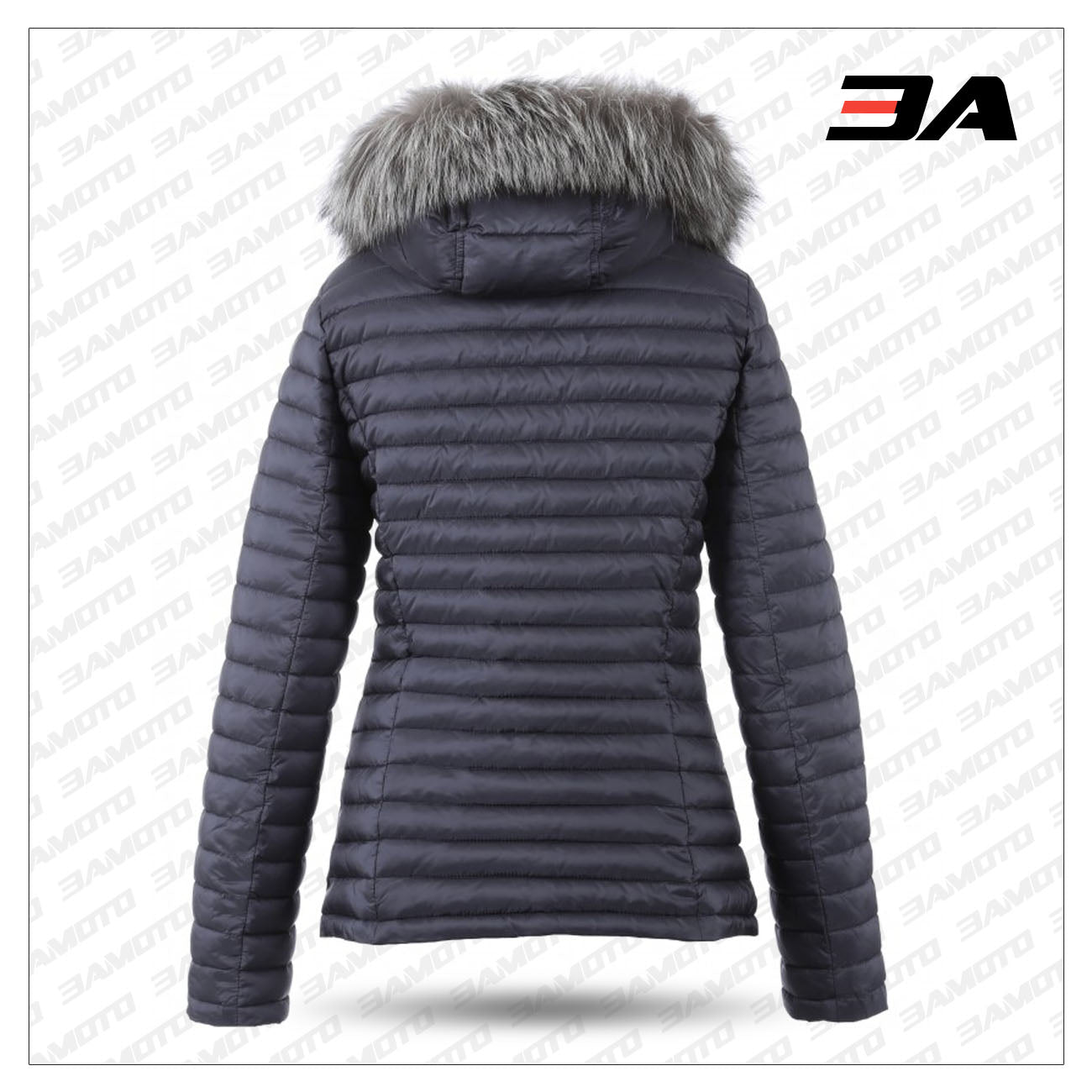 blue nylon down jacket