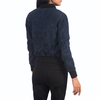 blue suede jacket womens