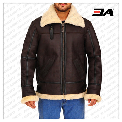 bomber aviator sheepskin men jacket